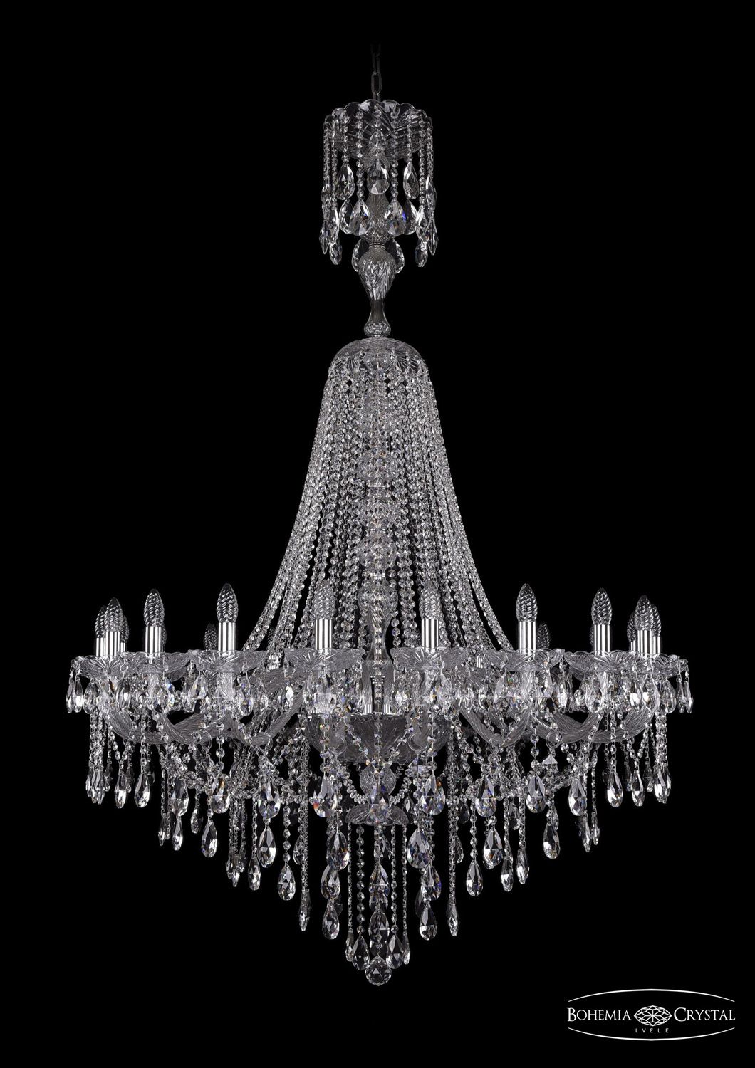 Хрустальная люстра Bohemia Ivele 1415/20/400/XL-173 Ni_BI