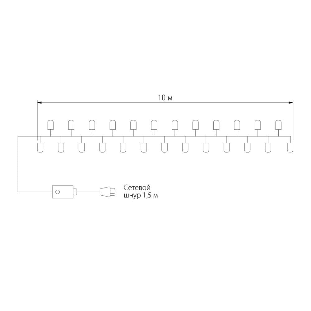Гирлянда нить 100 led, 10м, теплый белый a044250_EU