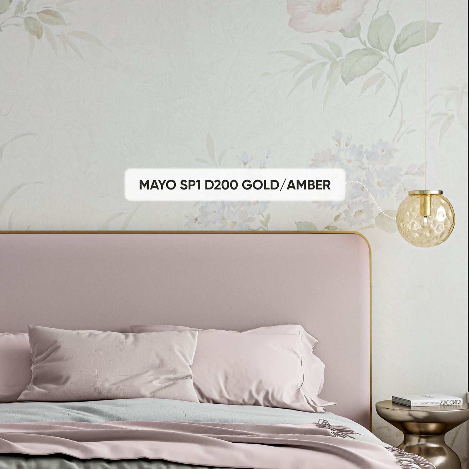 Подвесной светильник Crystallux MAYO MAYO SP1 D200 GOLD/AMBER_CR