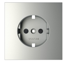 Накладка для розетки Voltum с заземлением и защитными шторками S70 VLS000705