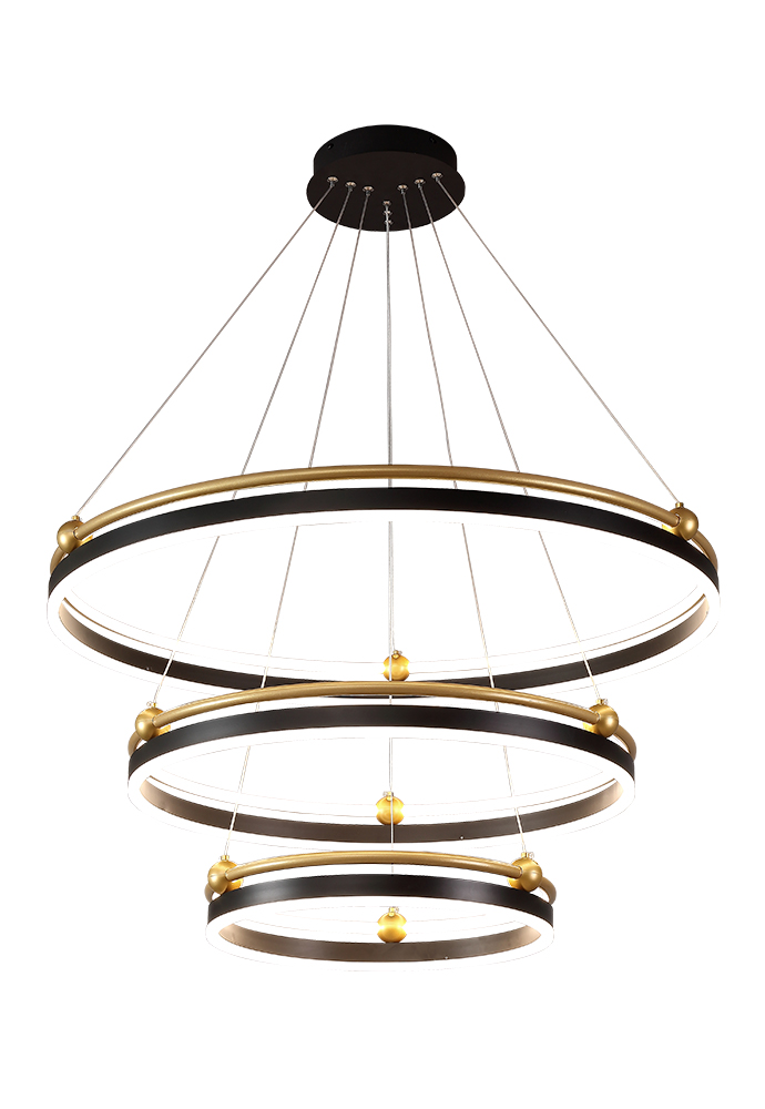 Подвесная люстра Crystallux FERNANDO FERNANDO SP158W LED D400+600+800 BLACK/GOLD_CR