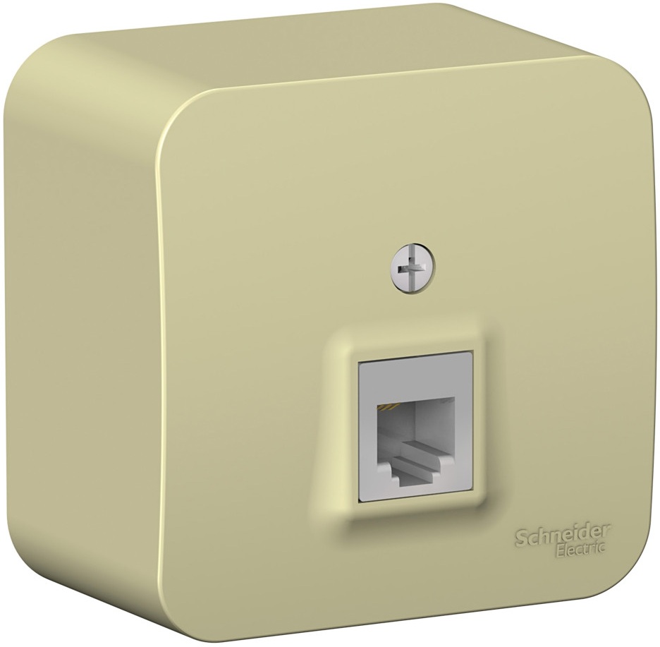 Телефонная розетка накладная RJ-11 (бежевый) Systeme Electric BLNIA011007