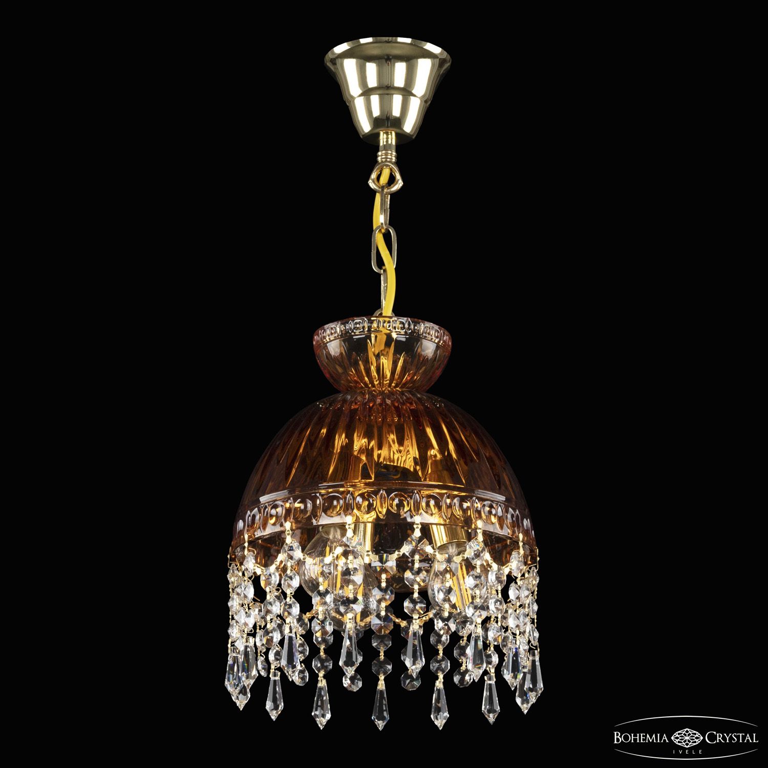 Подвесной светильник Bohemia Ivele Crystal 5478/22 G Amber/M-1G Drops_BI