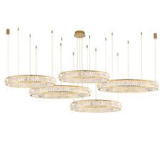 Подвесная люстра Newport Горизонтальная композиция 8240 из пяти колец золото №5_NP