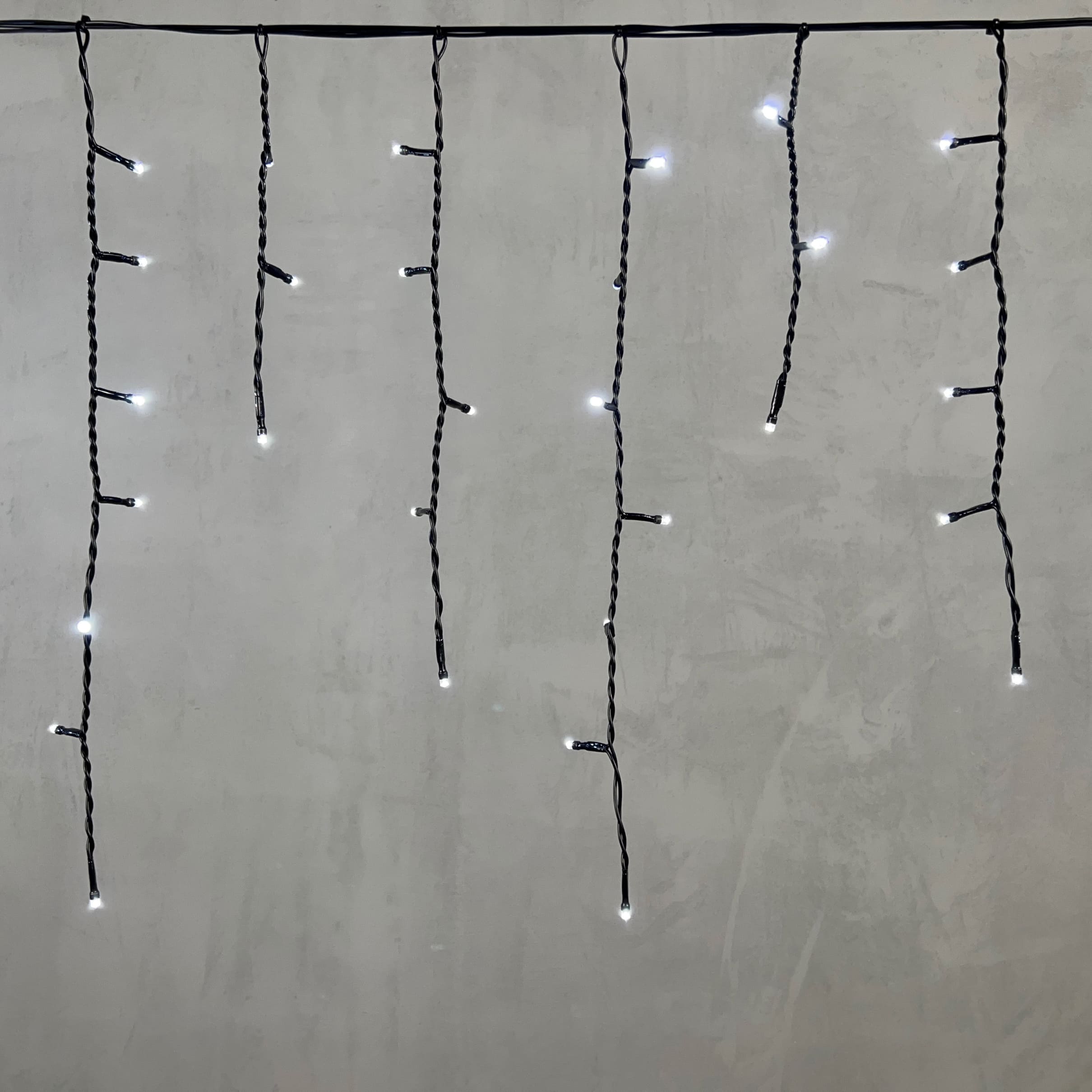 Гирлянда Бахрома 3,1 x 0,5 м Белая 220В, 150 LED, Провод Черный ПВХ, IP54 PIL150-11-2W