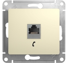 Телефонная розетка встраиваемая RJ-11 (бежевый) Systeme Electric GSL000281T