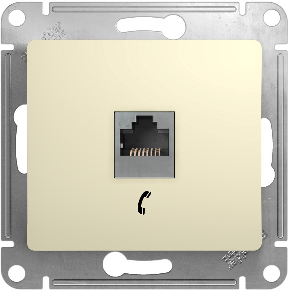 Телефонная розетка встраиваемая RJ-11 (бежевый) Systeme Electric GSL000281T