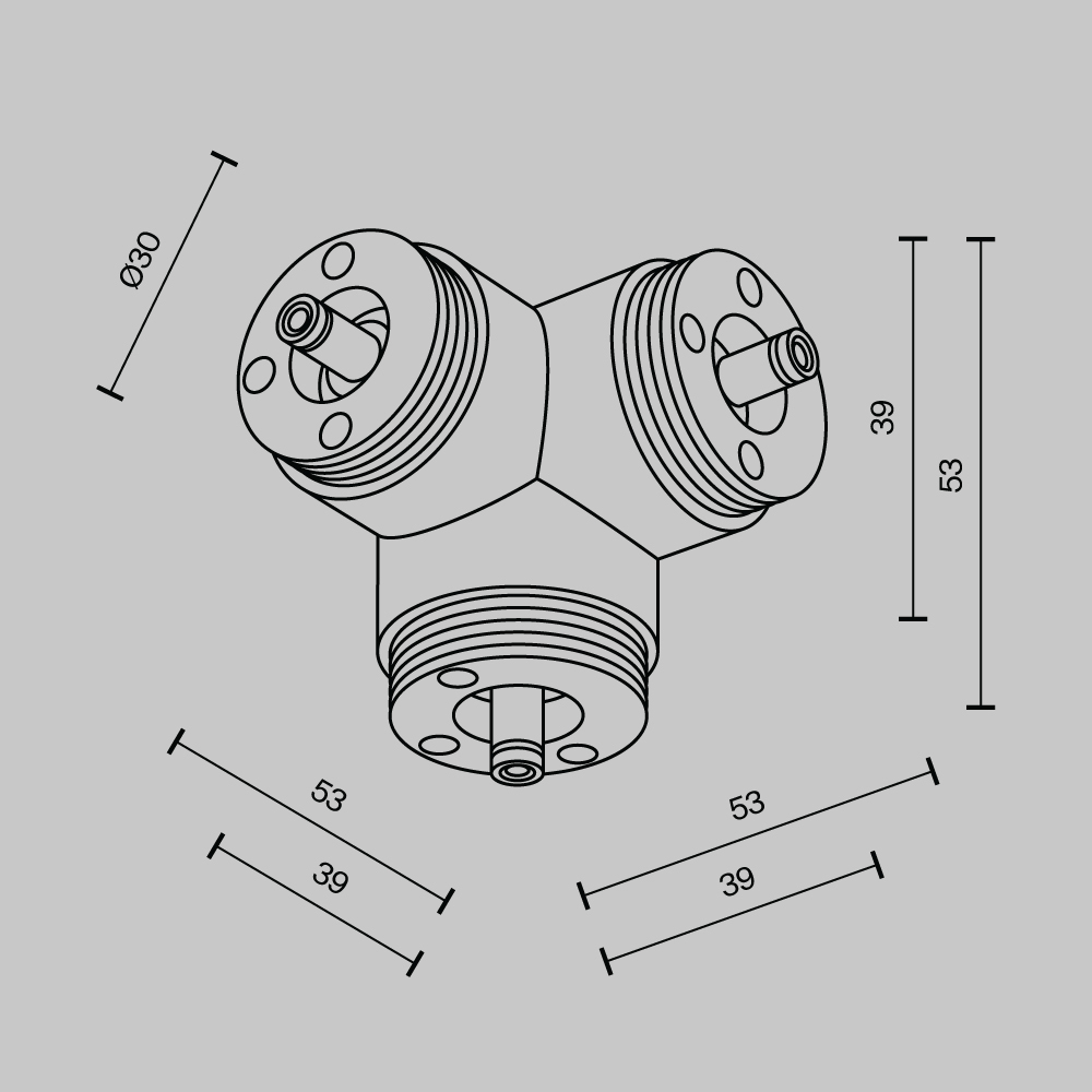 T-образный вертикальный коннектор для системы Shelf без ввода питания Maytoni CA016TC-B_MY