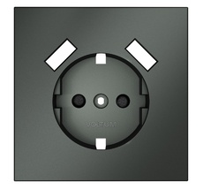 Накладка для розетки Voltum с заземлением и защитными шторками с USB A+A S70 VLS000906