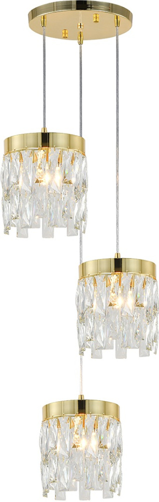 Подвесной хрустальный светильник каскадный (12029/3P Gold) Indigo V000495