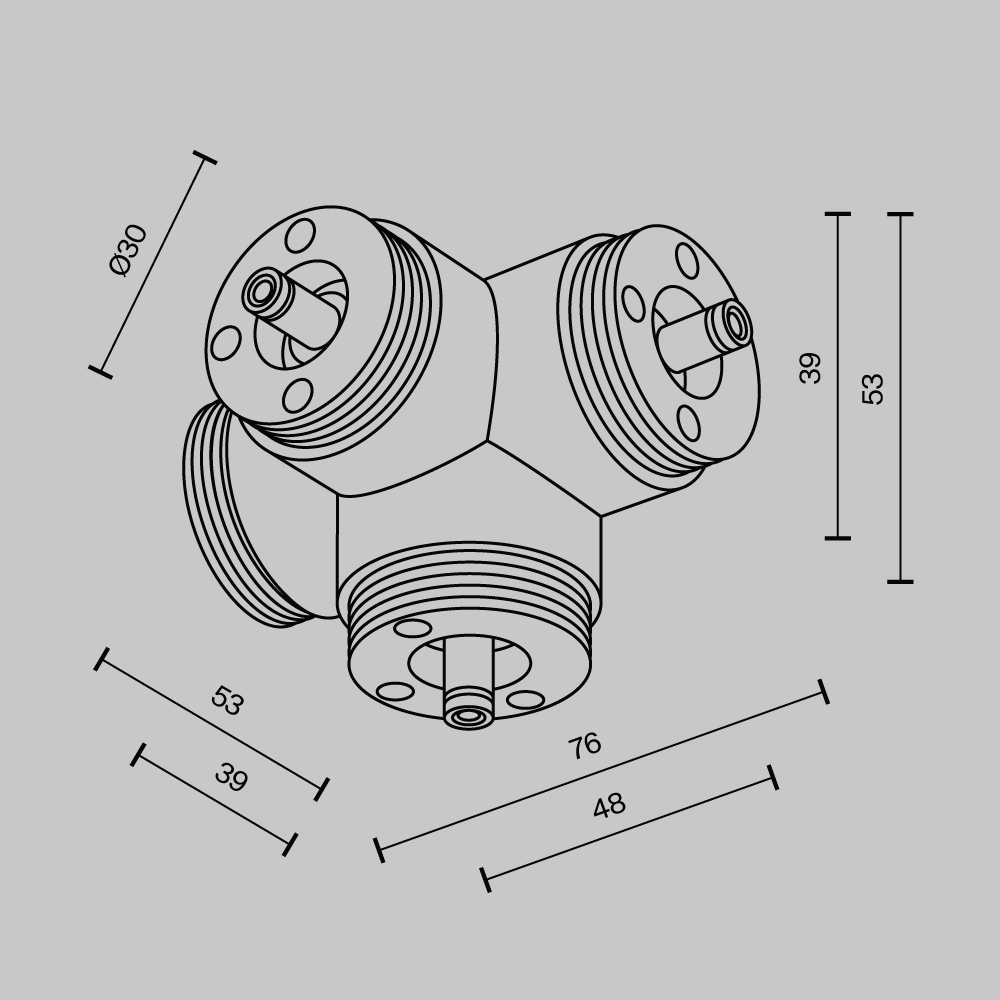 Х-образный вертикальный коннектор для системы Shelf без ввода питания Maytoni CA019L4C-B_MY