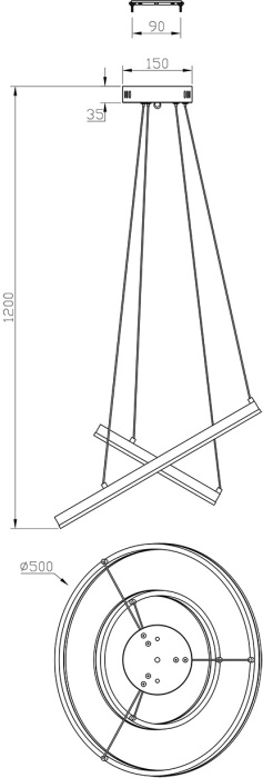 Подвесная люстра с пультом золотой (+ночной режим) с пультом Escada 10254/2LED Gold APP_ESC
