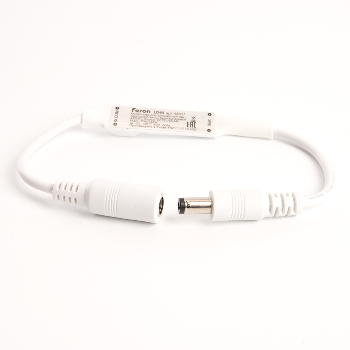 Контроллер для одноцветной светодиодной ленты мини с П/У белый, 12-24V, LD65 Feron 48031_FR