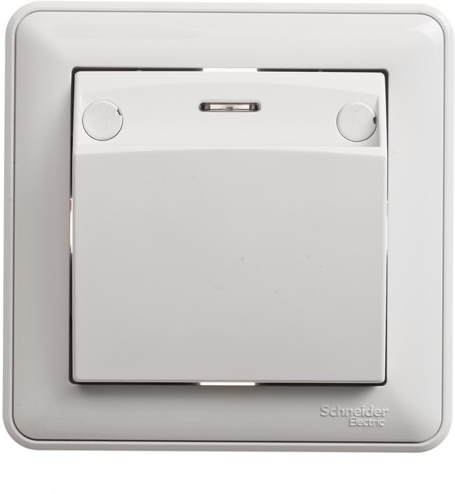 Карточный выключатель одноклавишный с подсветкой встраиваемый (белый) Systeme Electric VS616-051-18