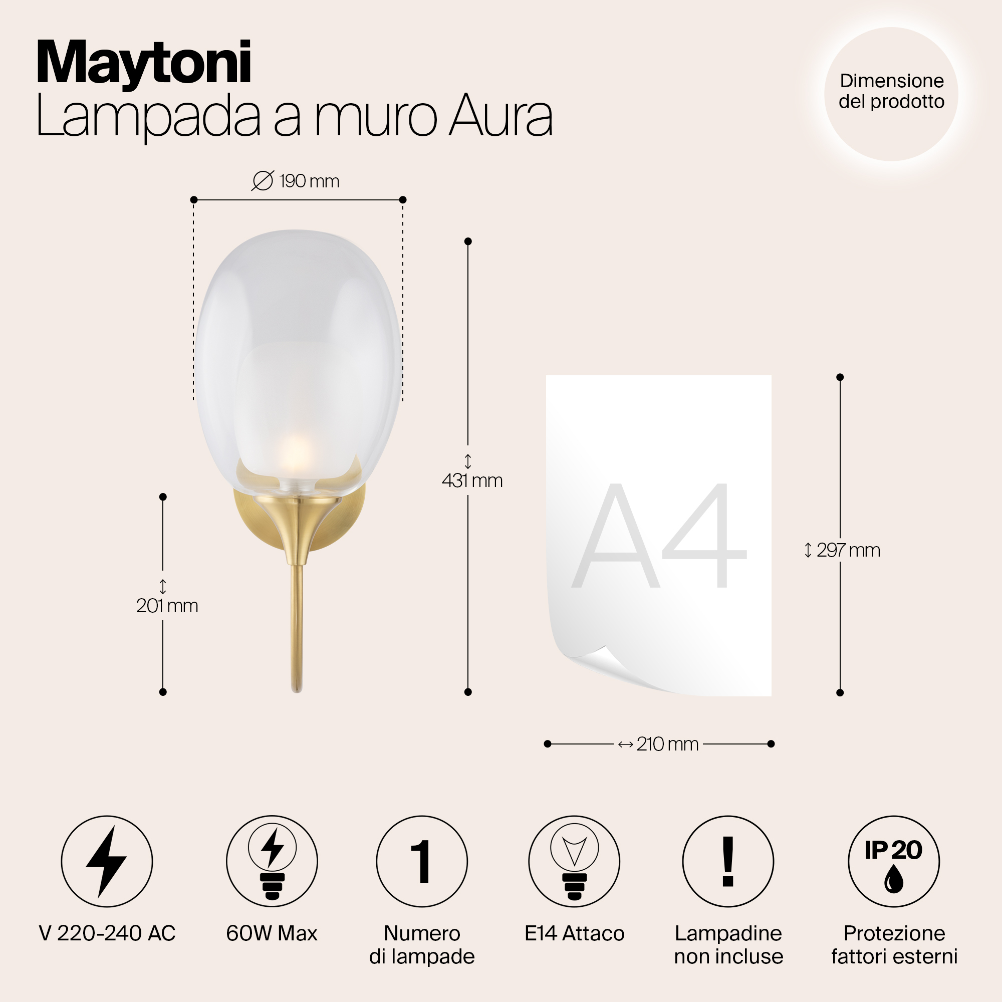 Бра Maytoni Aura MOD016WL-01BS_MY