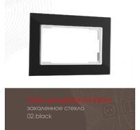 Рамка из закаленного стекла для двойной розетки Arte Milano 503.02-double.black