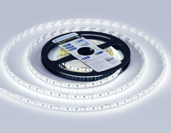 Светодиодная лента GS1313 2835 180Led /14.4W m/ 12V IP20 6500K 5m (2 конт.) Ambrella Light GS ILLUMINATION GS1313_AMB