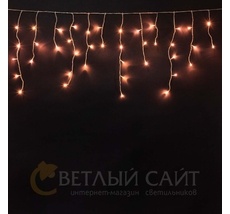 Гирлянда Бахрома на Батарейках с Таймером Оранжево-Розовая, 100 LED, Провод Прозрачный Силикон, IP65 ECC100-10-HG