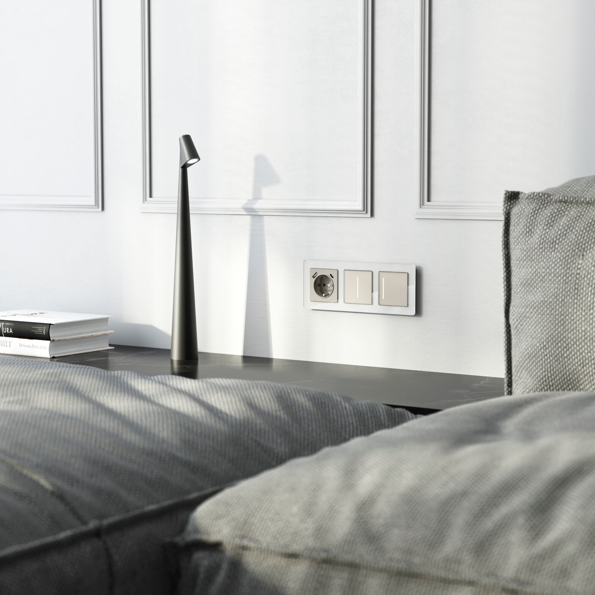 Встраиваемая розетка с заземлением, шторками и USB Werkel a069465_WR
