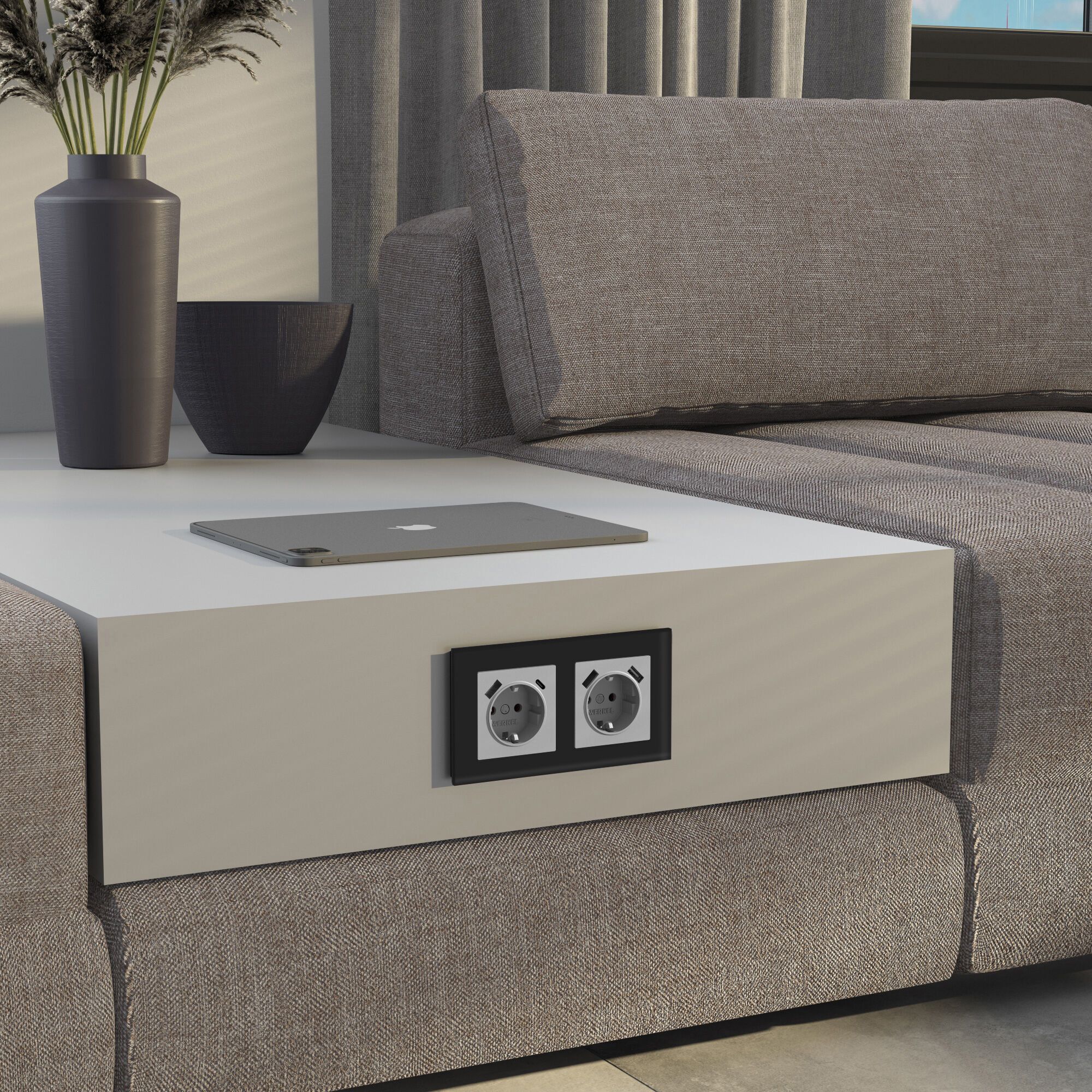 Рамка на 2 поста Senso (черный, стекло soft-touch) Werkel a064573_WR