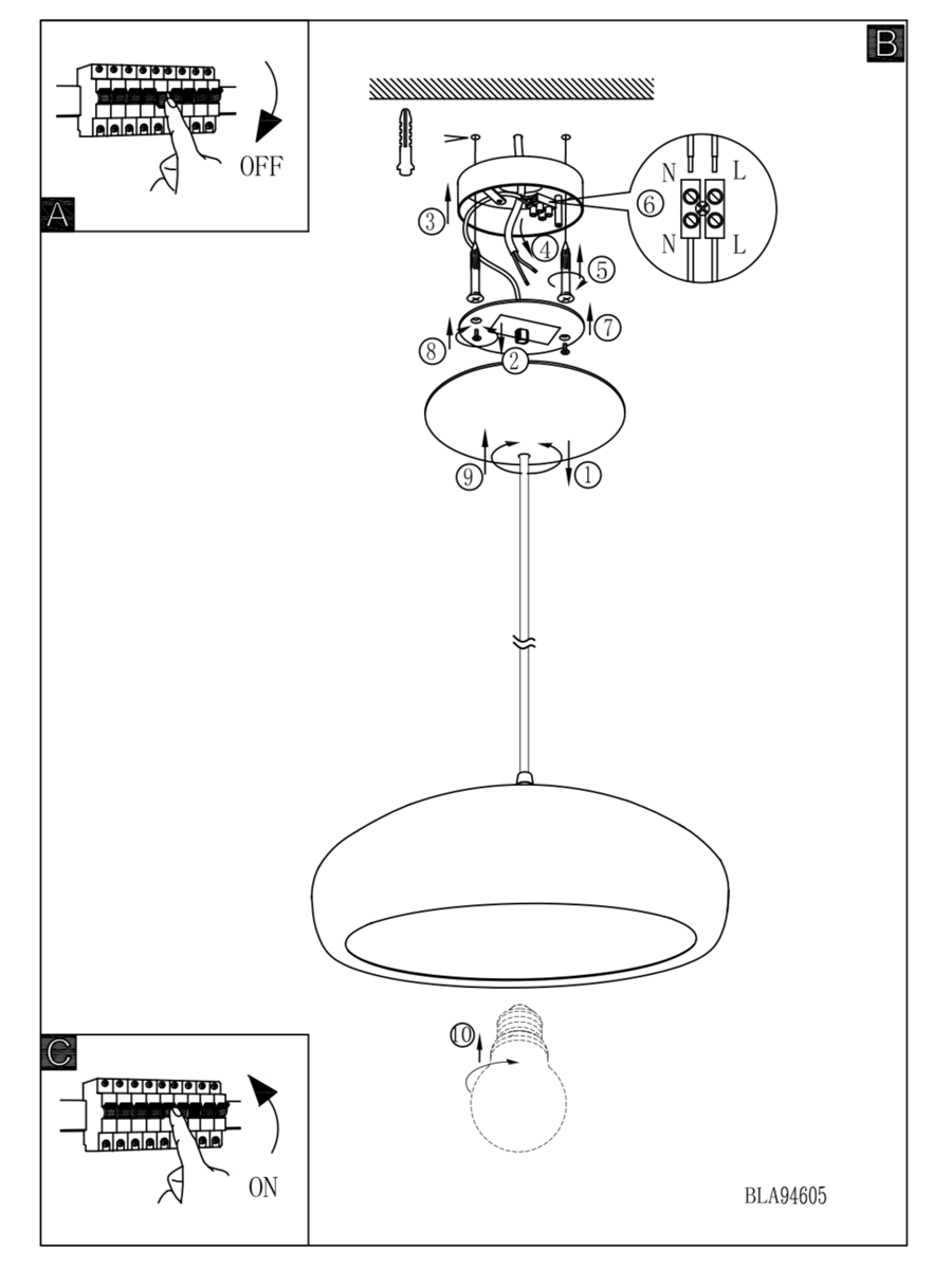 Подвесной светильник Eglo Mogano 94606