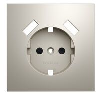 Накладка для розетки Voltum с заземлением и защитными шторками с USB A+A S70 VLS000903