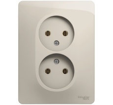 Розетка встраиваемая двойная без заземления (молочный) Systeme Electric GSL000920
