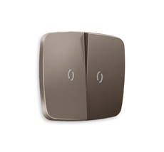 Лицевая панель для 2-клавишных выключателей с подсветкой QUANT Ambrella Volt OMEGA OP6340_AMB