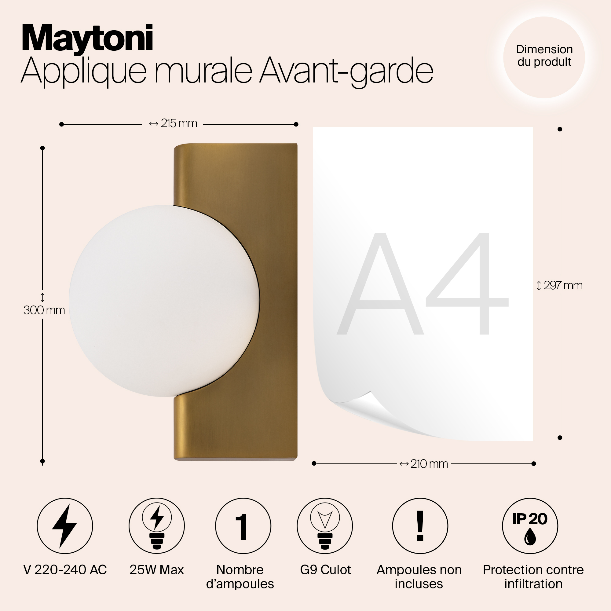 Настенный светильник Maytoni (бра) Avant-garde MOD324WL-01BS_MY