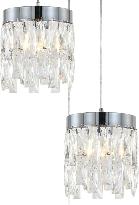 Подвесной хрустальный светильник каскадный (12029/3P Chrome) Indigo V000497