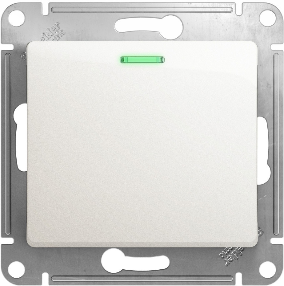 Выключатель встраиваемый одноклавишный с подсветкой (перламутровый) Systeme Electric GSL000663