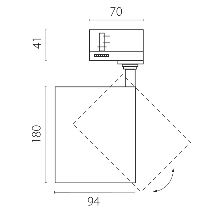 Трековый светильник с адаптером Lightstrar Canno Pro C4406QT_LS