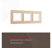 Рамка из закаленного стекла на 3 поста Arte Milano 503.14-3.shampan