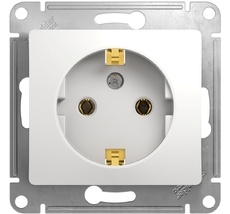 Розетка встраиваемая с заземлением (белый) Systeme Electric GSL000143
