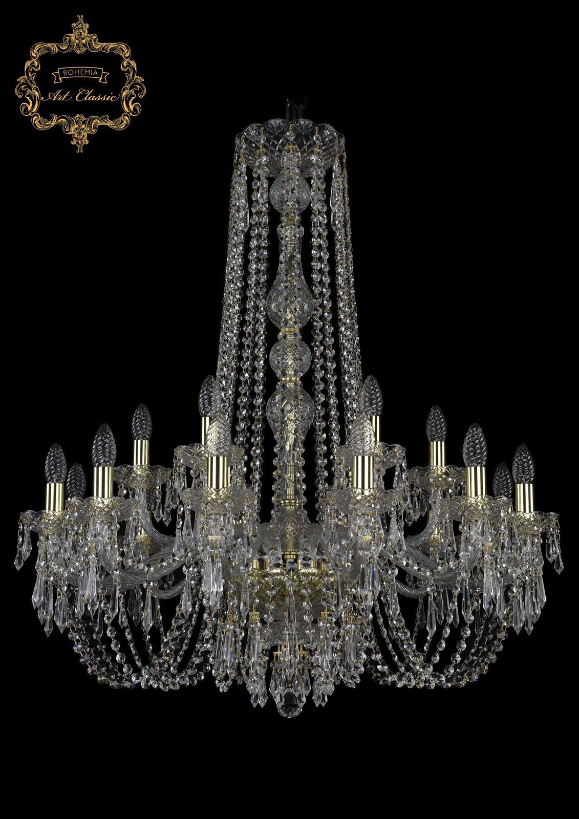 Хрустальная люстра Bohemia Art Classic 11.23.12+6.300.h-95.Gd.Dr_BI