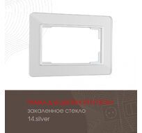 Рамка из закаленного стекла для двойной розетки Arte Milano 503.14-double.silver