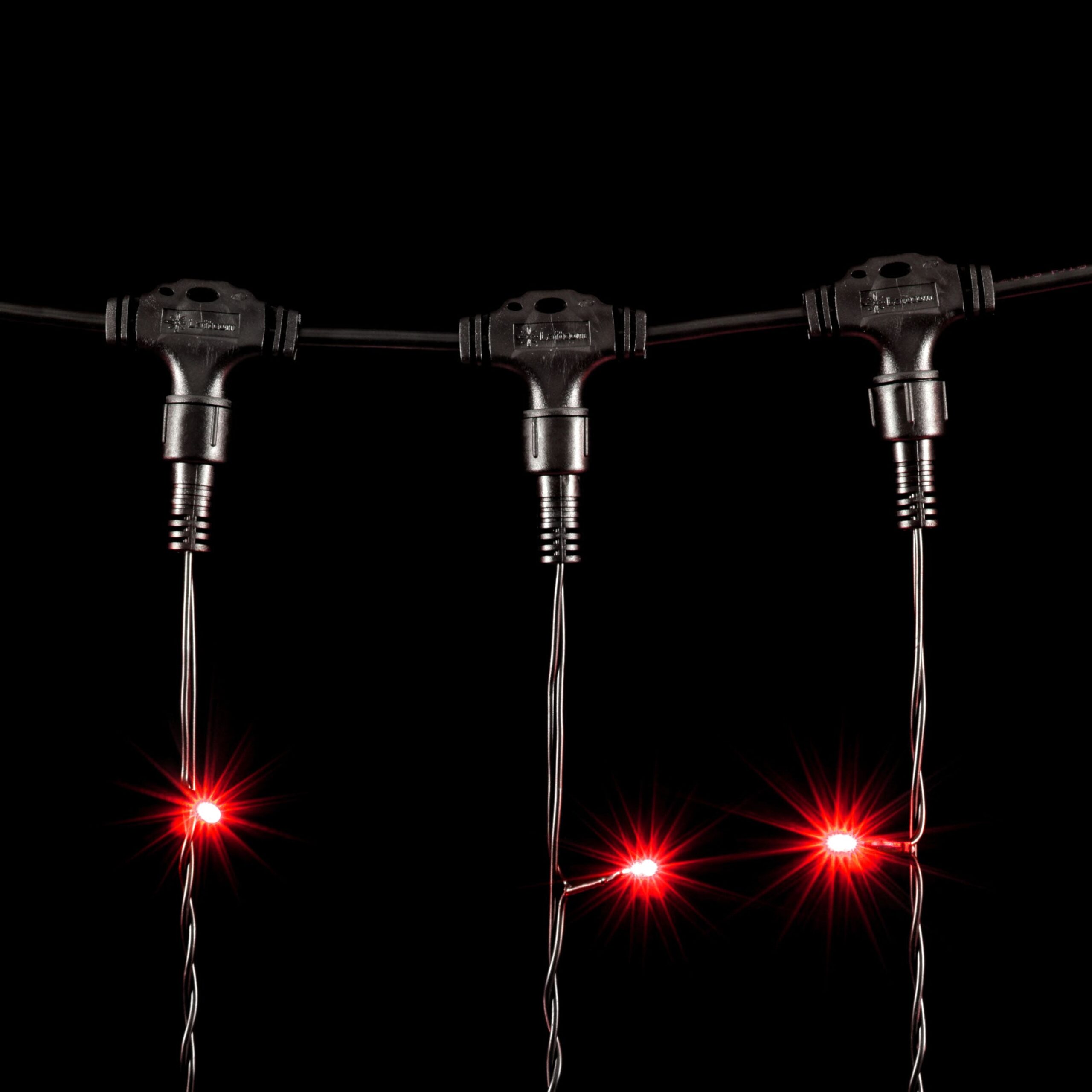 Гирлянда Занавес 2 x 3 м Красный 220В, 600 LED, Провод Черный ПВХ, IP54 PCL602-11-2R