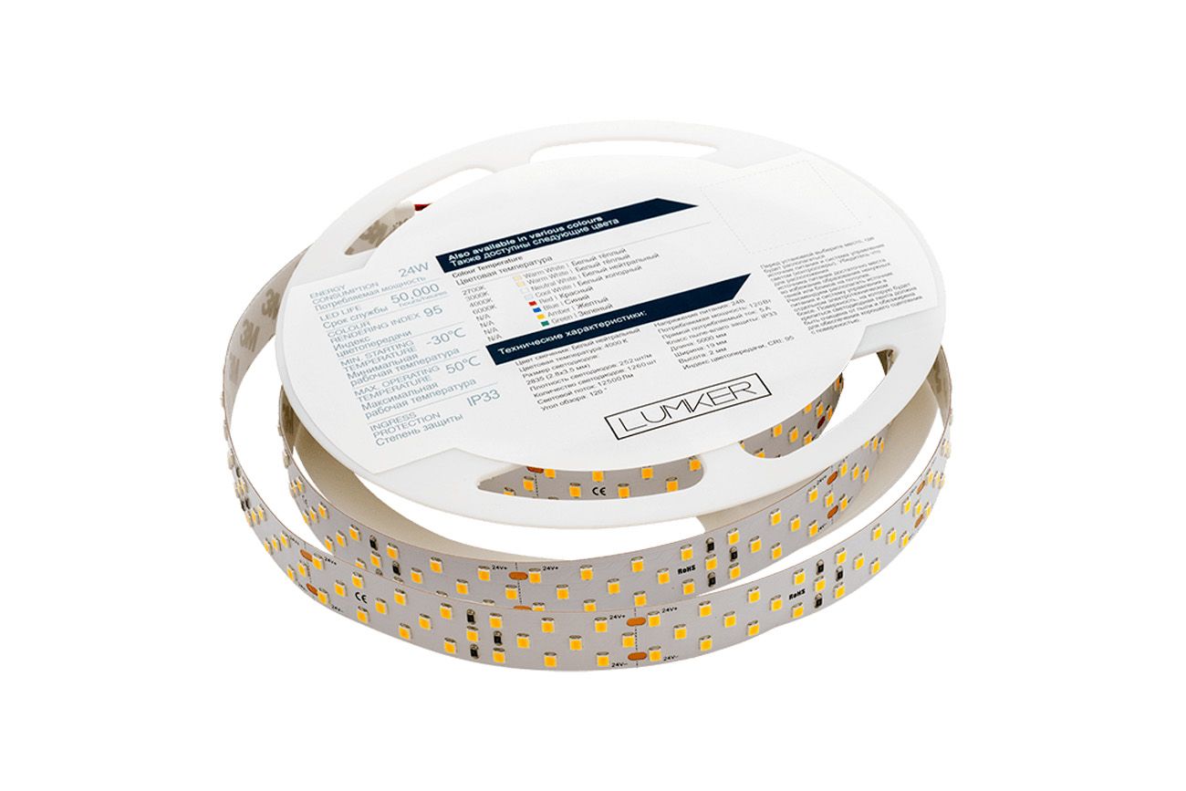 Лента светодиодная 1м. 24W 4000K LUX LK2H252-24-NW-33 00-00003149_SW