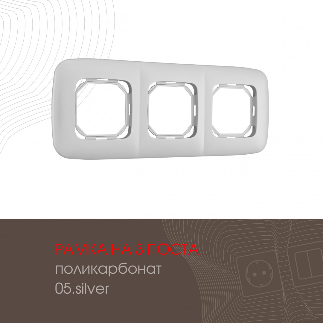 Рамка из поликарбоната на 3 поста Arte Milano 505.05-3.silver