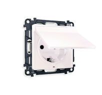 Розетка Ambrella Volt ALFA с заземлением с шторкми и защитной крышкой 2P+E 16A-250V IP44 QUANT MA208010_AMB