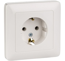 Розетка встраиваемая с заземлением (белый) Systeme Electric RS16-134-B