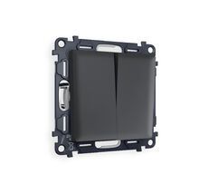 Выключатель двухклавишный проходной Ambrella Volt ALFA мягкое касание QUANT MA903020_AMB