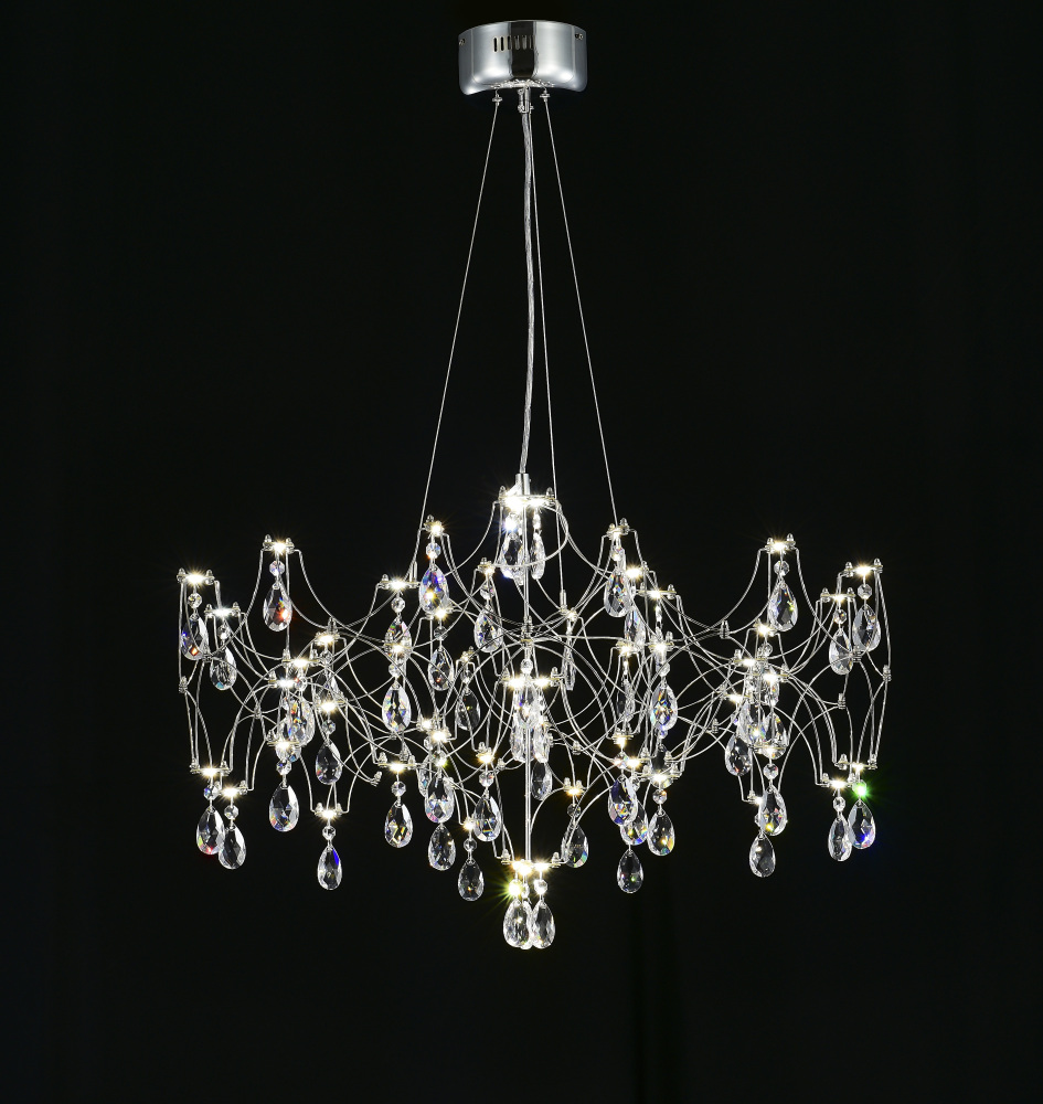Подвесная люстра светодиодная с пультом и хрустальными подвесками Asfour MyFar MR2650-57P-50AD