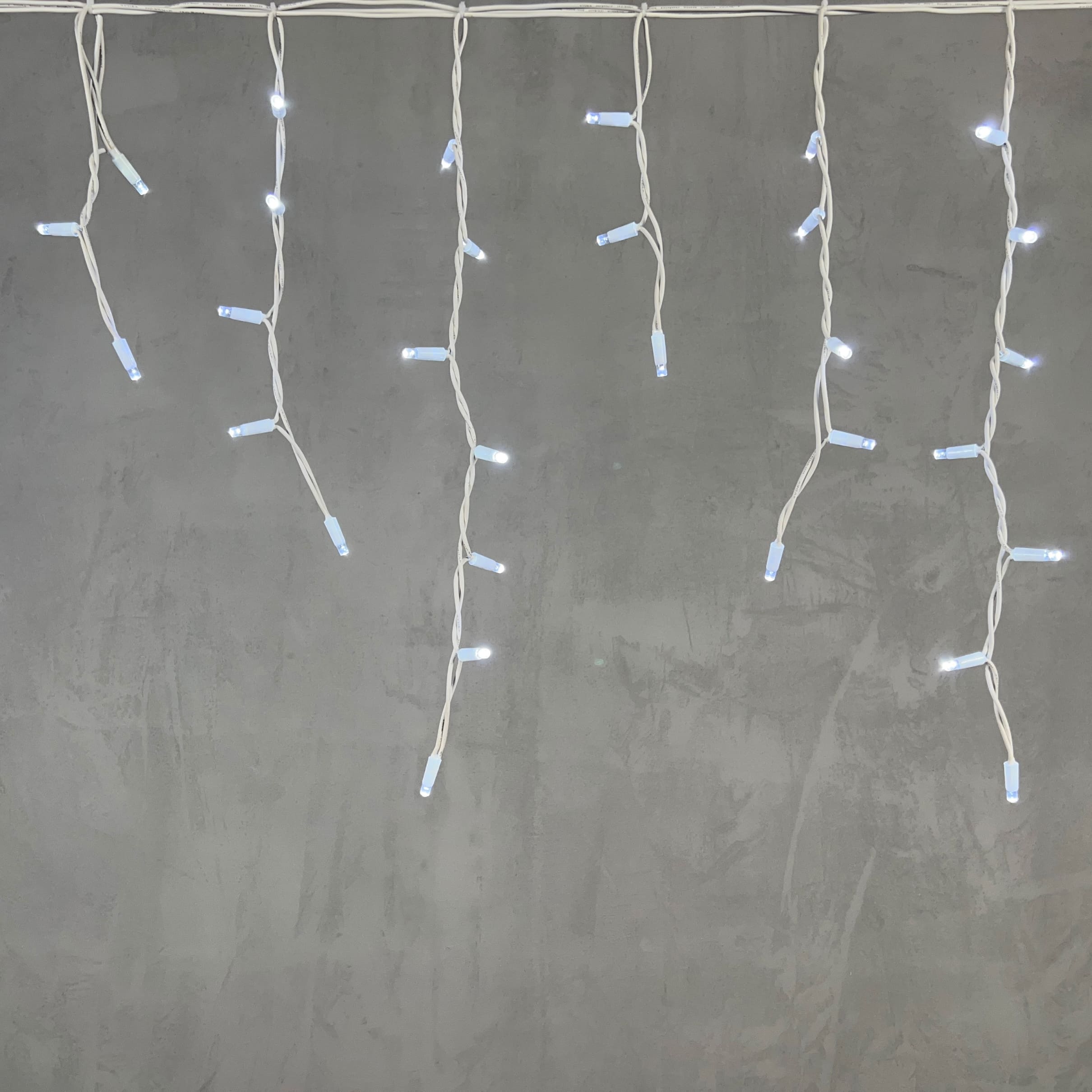 Гирлянда Бахрома 3,1 x 0,5 м Белая 220В, 120 LED, Провод Белый Каучук, IP65 LL120-8-2W