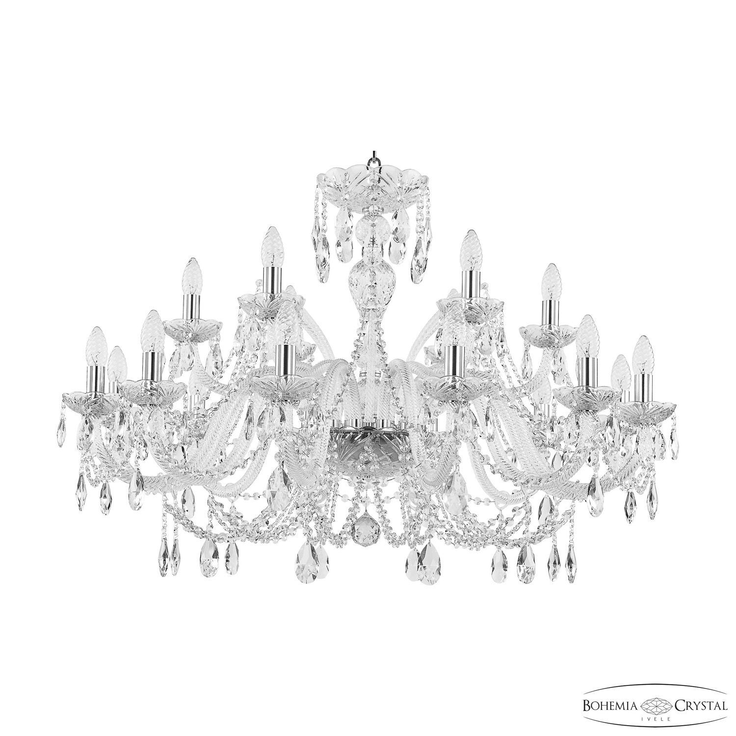 Хрустальная люстра Bohemia Ivele Crystal 105/12+6/360 Ni_BI