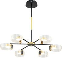 Люстра (+ночной режим) с пультом потолочная светодиодная на штанге 10226/6 LED*103W Gold/black Escada 10226/6LED_ESC