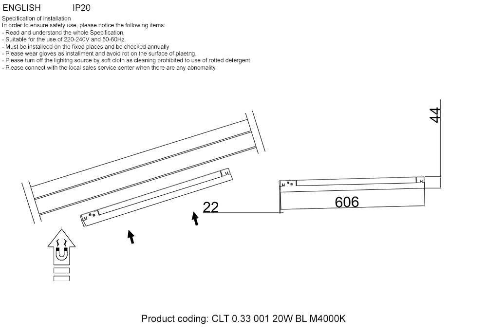 Светильник трековый магнитный Crystal Lux CLT 0.33 CLT 0.33 001 20W BL M4000K_CR