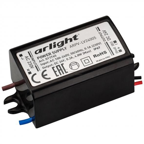 Блок питания ARPV-LV24005 (24V, 0.2A, 5W) 011745_ARL