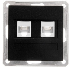 Розетка встраиваемая двойная Ethernet RJ-45 (черный бархат) Systeme Electric RSI-251KK5E-6-86