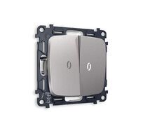 Выключатель двузхлавишный с подсветкой 5600K Ambrella Volt OMEGA QUANT MO504015_AMB